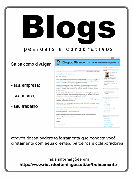 Treinamento - Blogs pessoais e corporativos